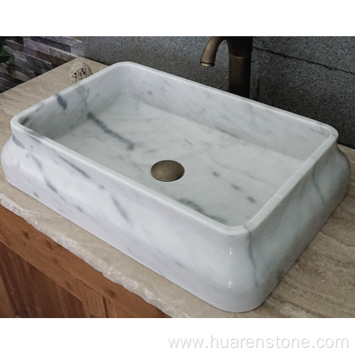 Guangxi rectangle white marble basin